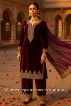 Gul-e-Zainab Velvet Collection 2025 | Golden Courtyard Grace