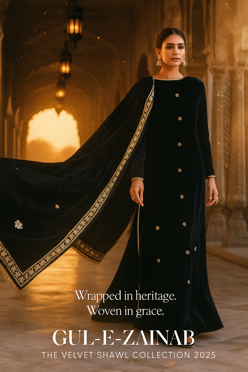 Gul-e-Zainab | Velvet Shawl Collection 2025 – Wrapped in Heritage