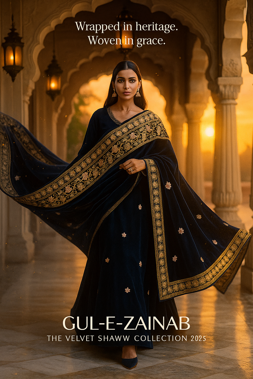 Gul-e-Zainab | Velvet Shawl Collection 2025 – Wrapped in Heritage