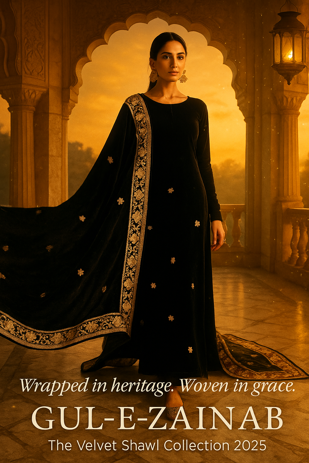 Gul-e-Zainab | Velvet Shawl Collection 2025 – Wrapped in Heritage