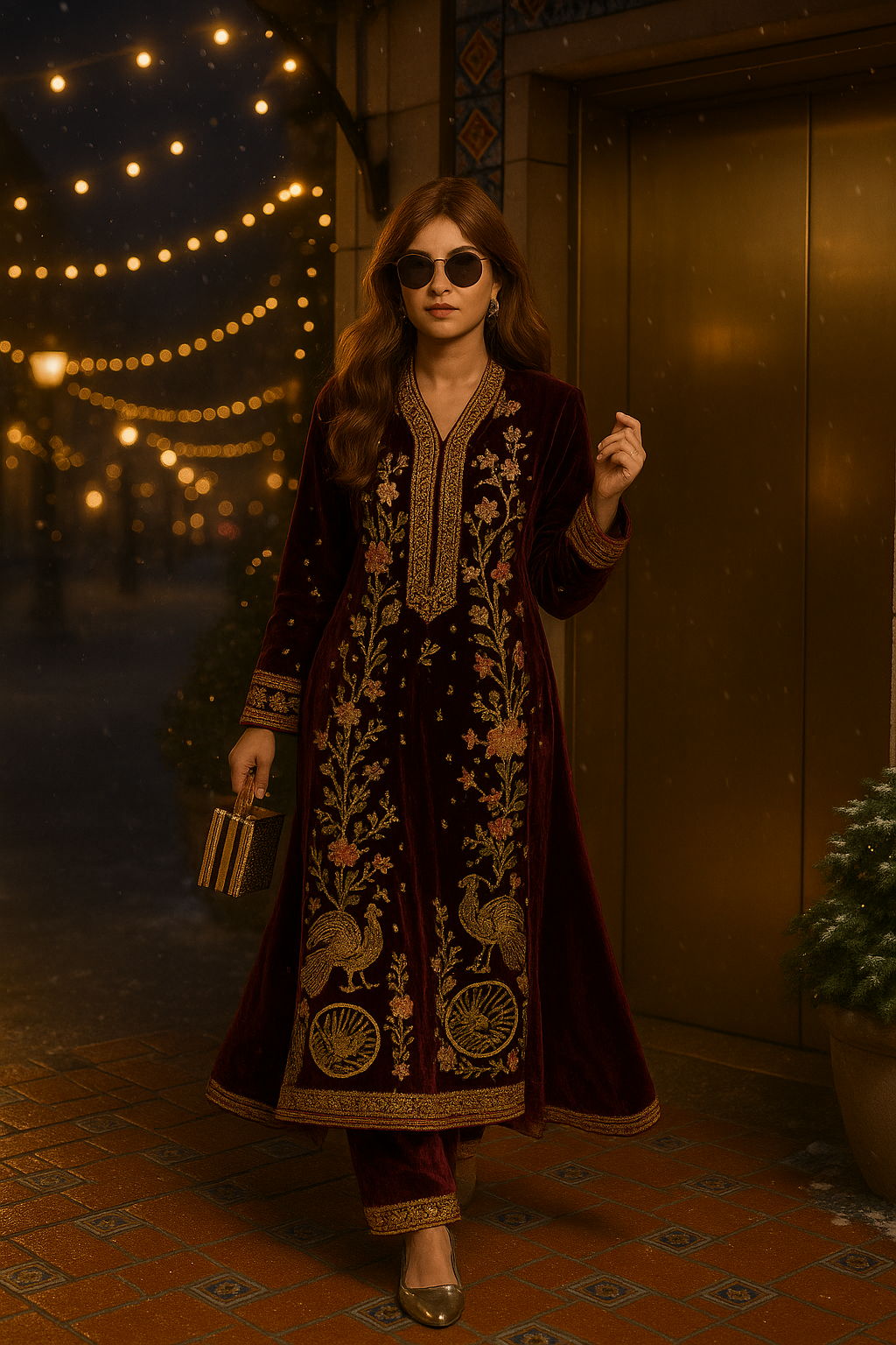 Gul-e-Zainab Velvet Collection 2025 | Golden Courtyard Grace