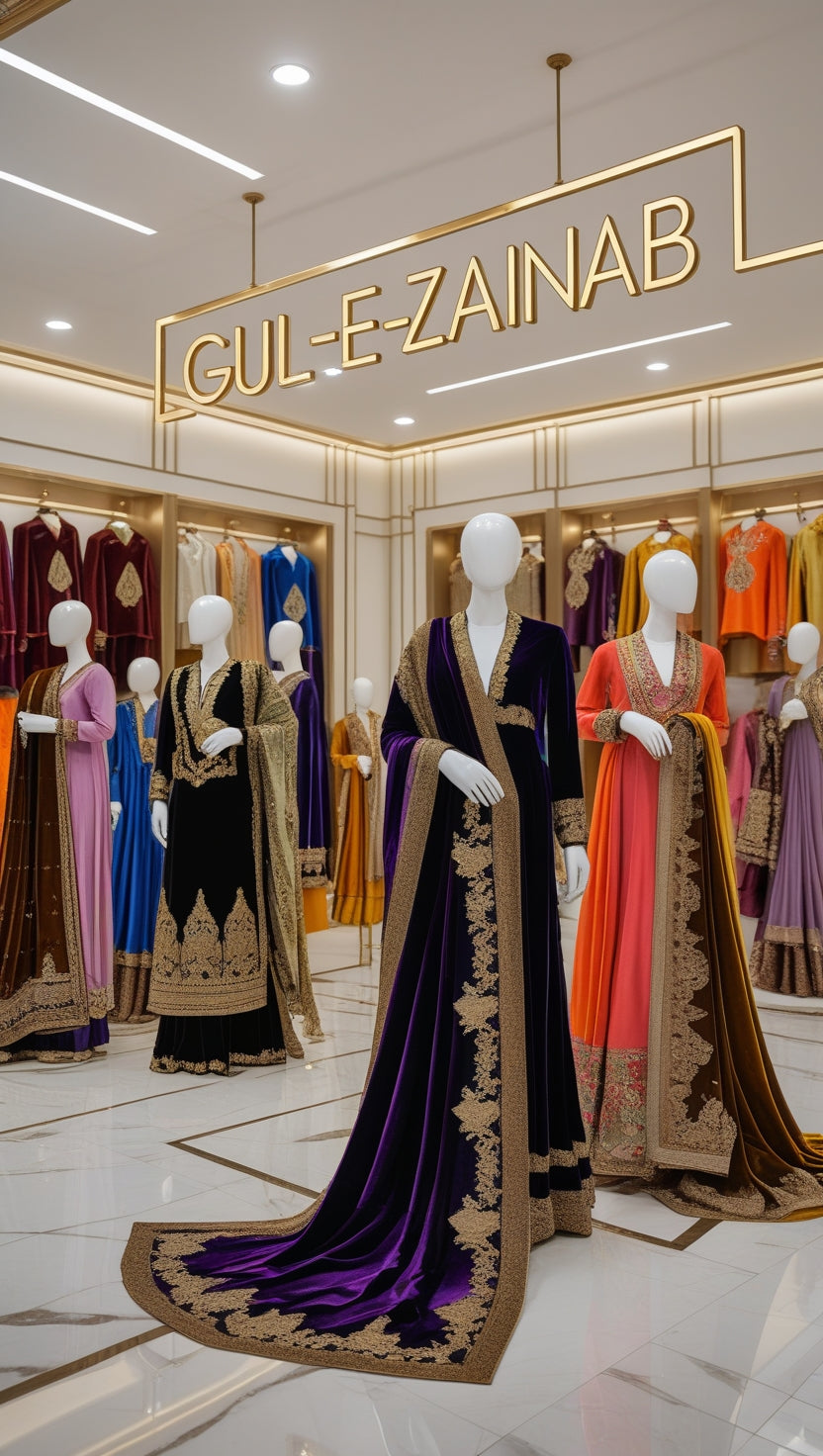 "Regal Velvet Elegance by Gul-e-Zainab
